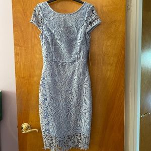 Light Blue / Purple Sheer Lace Bodycon Dress